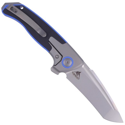 Nóż składany WE Knife Press Check Gray Ti / Black G10, Silver Bead Blasted by Allen Elishewitz (WE20078A-2) WE Knife