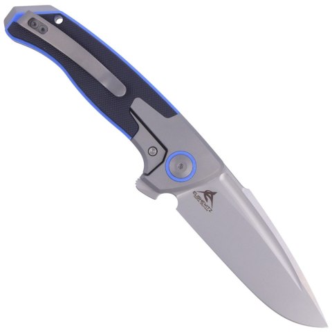 Nóż składany WE Knife Press Check Gray Ti / Black G10, Silver Bead Blasted by Allen Elishewitz (WE20078B-2) WE Knife