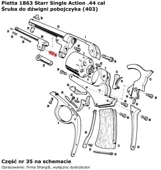 Śruba do dźwigni pobojczyka Colt Navy 1851, Starr 1858, Starr 1863 (403) Pietta Firearms