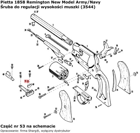 Śruba do regulacj wysokościi muszki Pietta Remington 1858 New Model Army/Navy Target (3544) Pietta Firearms