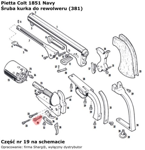 Śruba kurka Pietta Colt Navy 1851, Army 1860, Navy 1861 (381) Pietta Firearms