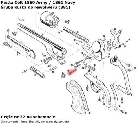 Śruba kurka Pietta Colt Navy 1851, Army 1860, Navy 1861 (381) Pietta Firearms