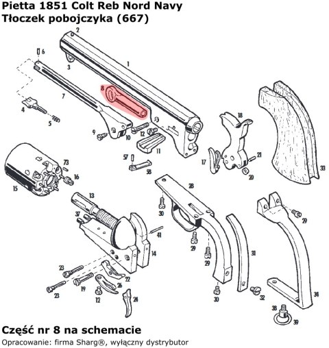 Tłoczek pobojczyka Colt Navy 1851 (667) Pietta Firearms