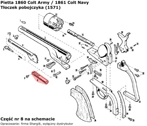 Tłoczek pobojczyka rewolwer Pietta 1860 Colt Army .44 (1571) Pietta Firearms