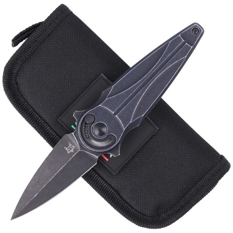 Nóż FOX Saturn, Black Aluminium, Black Stonewashed N690Co by Denis Simonutti (FX-551 ALB) FOX