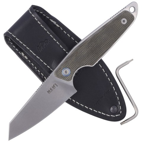 Nóż MKM Makro 2 Green Micarta, Stonewashed M390 by Jesper Voxnæs (MKMA02-GC) MKM - Maniago Knife Makers