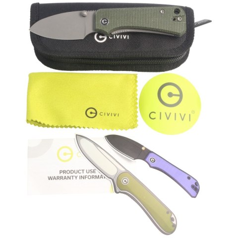 Nóż składany CIVIVI Baby Banter Green Micarta, Gray Stonewashed by Ben Petersen (C19068SB-1) Civivi by WE Knife