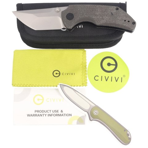 Nóż składany CIVIVI Thug 2 Dark Green Micarta, Silver Bead Blasted Nitro-V by Matt Christensen (C20028C-3) Civivi by WE Knife
