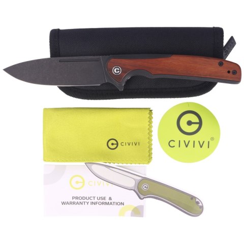 Nóż składany CIVIVI Voltaic Stainless / Cuibourtia Wood, Black Stonewashed 14C28N (C20060-1) Civivi by WE Knife