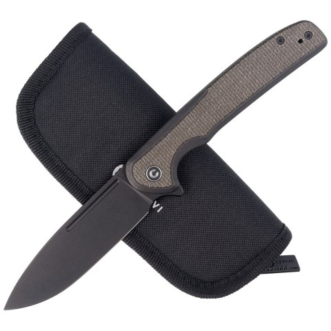 Nóż składany CIVIVI Voltaic Stainless / Green Micarta, Black Stonewashed 14C28N (C20060-3) Civivi by WE Knife