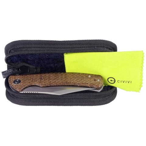 Nóż składany Civivi Sinisys Brown Burlap Micarta, Silver Bead Blasted 14C28N (C20039-2) Civivi by WE Knife