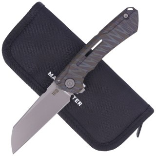 Nóż składany WE Knife Mini Buster Tiger Stripe Titanium, Silver Bead Blasted CPM 20CV by Snecx Tan (2003C) WE Knife