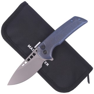 Nóż składany WE Knife Mini Malice Blue Titanium, Silver Bead Blasted CPM 20CV by Ferrum Forge (WE054BL-3) WE Knife