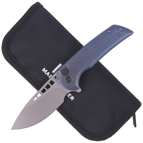 Nóż składany WE Knife Mini Malice Blue Titanium, Silver Bead Blasted CPM 20CV by Ferrum Forge (WE054BL-3) WE Knife