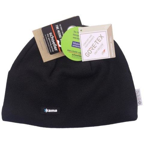 Czapka Kama Merino Wool Gore-Tex Infinium Windstopper, Black (AW19-110) Kama