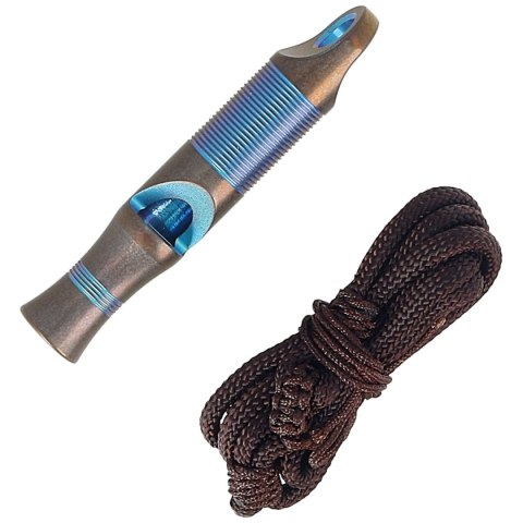 Gwizdek sygnalizacyjny We Knife Blue Titanium z linką Paracord (A-05BP) WE Knife