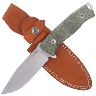 Nóż LionSteel M5 Green Canvas Micarta, Satin Blade Sleipner (M5 CVG) LionSteel