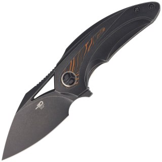 Nóż składany Bestech Nuke Black Titanium/Black Orange G10, Black Stonewashed M390 by Kombou (BT2107E) Bestech Knives