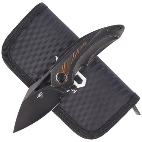 Nóż składany Bestech Nuke Black Titanium/Black Orange G10, Black Stonewashed M390 by Kombou (BT2107E) Bestech Knives