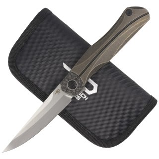 Nóż składany Bestech Thyra Bronze Stonewashed Titanium/Carbon Fiber, Horizontal Satin M390 by Kombou (BT2106B) Bestech Knives