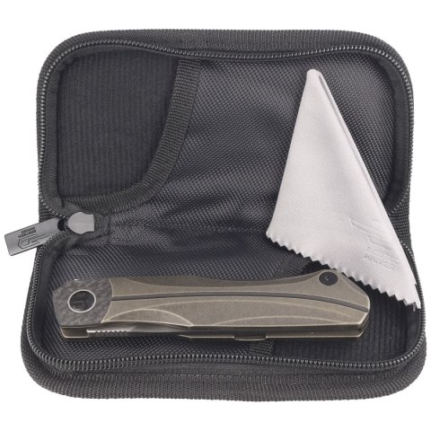 Nóż składany Bestech Thyra Bronze Stonewashed Titanium/Carbon Fiber, Horizontal Satin M390 by Kombou (BT2106B) Bestech Knives