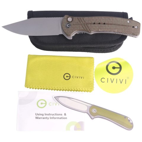 Nóż składany CIVIVI Cogent Green Micarta, Silver Bead Blasted 14C28N (C20038D-5) Civivi by WE Knife