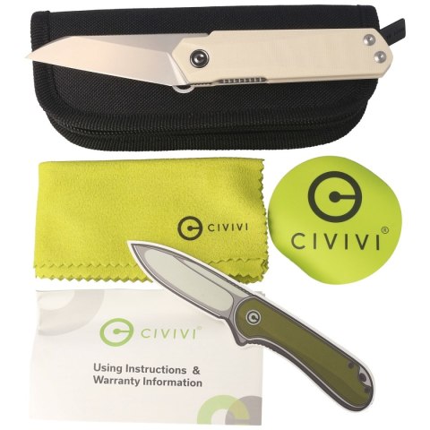 Nóż składany Civivi Ki-V Plus G10 Ivory, Silver Bead Blasted Nitro-V by Ostap Hel (C20005B-2) Civivi by WE Knife