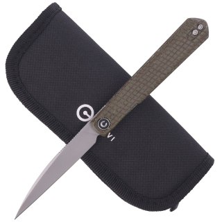 Nóż składany Civivi Knife Clavi Green Micarta, Silver Bead Blasted Nitro-V by Ostap Hel (C21019-3) Civivi by WE Knife