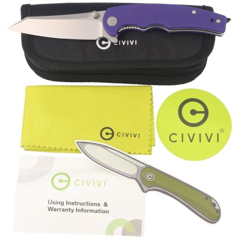 Nóż składany Civivi P87 G10 Purple, Silver Bead Blasted Nitro-V by Kaila Cumings (C21043-2) Civivi by WE Knife