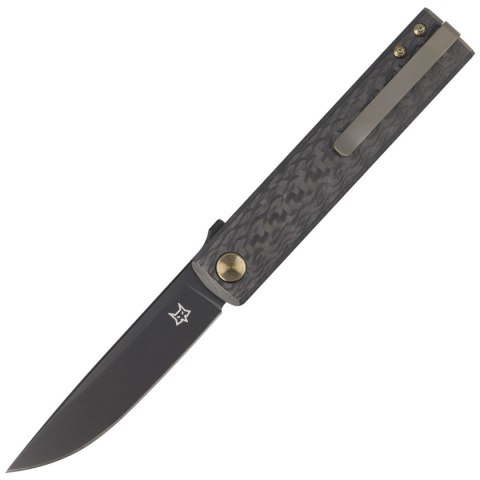 Nóż składany Fox Chnops 3K Carbon Fiber, Black PVD M390 by Riccardo Gobbato (FX-543 CFBR) FOX