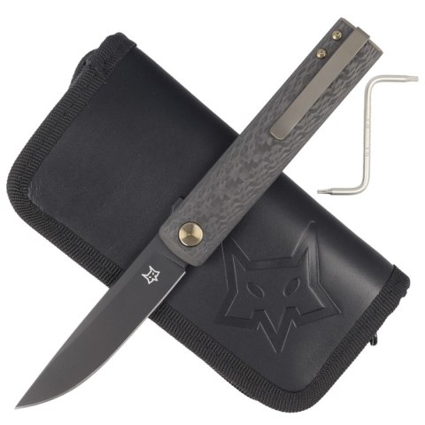 Nóż składany Fox Chnops 3K Carbon Fiber, Black PVD M390 by Riccardo Gobbato (FX-543 CFBR) FOX