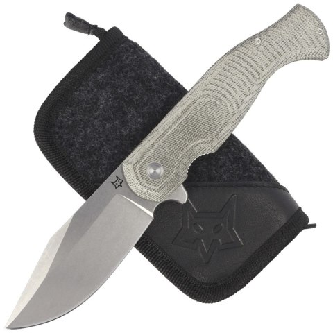 Nóż składany Fox Eastwood Tiger OD Green Canvas Micarta, Stonewashed D2 by Gudy Van Poppel (FX-524 G) FOX