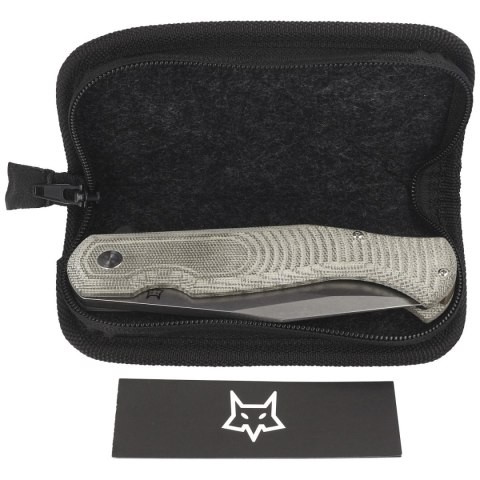 Nóż składany Fox Eastwood Tiger OD Green Canvas Micarta, Stonewashed D2 by Gudy Van Poppel (FX-524 G) FOX