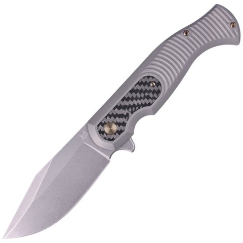 Nóż składany Fox Eastwood Tiger Sandblasted Titanium/CF, Coarse Stonewashed by Gudy Van Poppel (FX-524 TICF) FOX