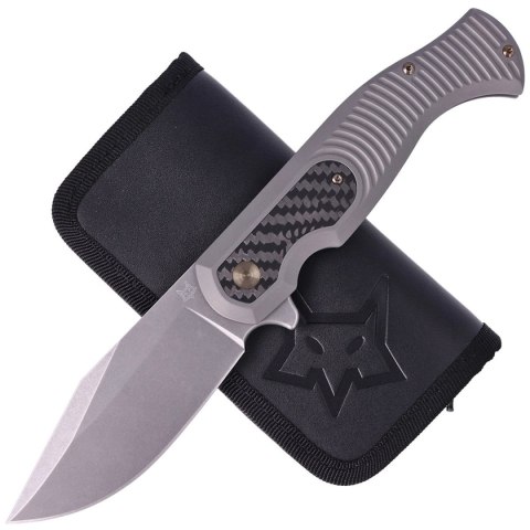 Nóż składany Fox Eastwood Tiger Sandblasted Titanium/CF, Coarse Stonewashed by Gudy Van Poppel (FX-524 TICF) FOX