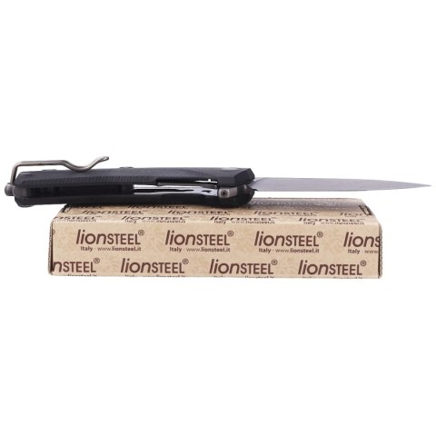 Nóż składany LionSteel KUR Black G10, Black Stonewashed Sleipner by Molletta (KUR BBK) LionSteel