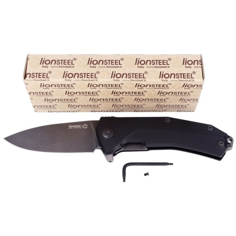 Nóż składany LionSteel KUR Black G10, Black Stonewashed Sleipner by Molletta (KUR BBK) LionSteel