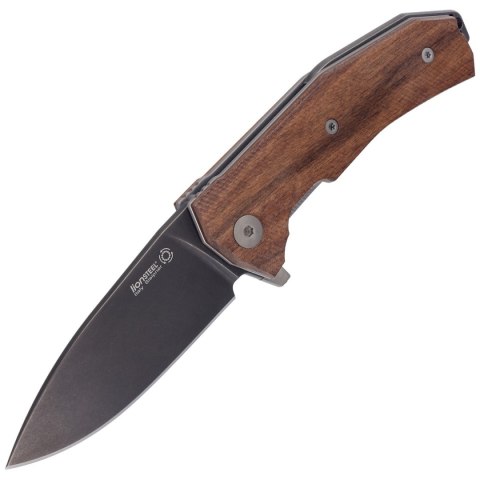 Nóż składany LionSteel KUR Santos Wood, Black Stonewashed Sleipner by Molletta (KUR BST) LionSteel