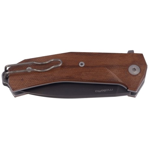 Nóż składany LionSteel KUR Santos Wood, Black Stonewashed Sleipner by Molletta (KUR BST) LionSteel