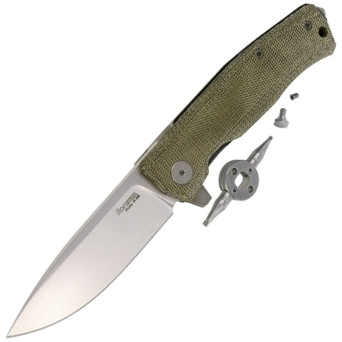 Nóż składany LionSteel Myto, Green Canvas Micarta, Satin M390 by Michele Pensato (MT01 CVG) LionSteel