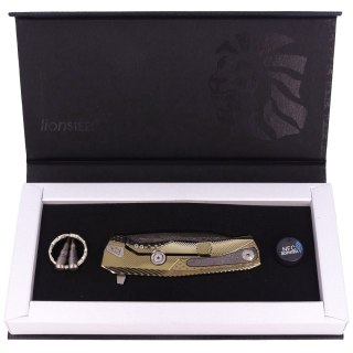 Nóż składany LionSteel ROK Gold Titanium, Chad Nichols Scrambled Damascus (ROK DD GL) LionSteel