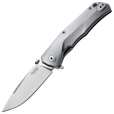 Nóż składany LionSteel T.R.E. Grey Titanium/Blue Ti, Stonewashed M390 by Molletta (TRE BL) LionSteel