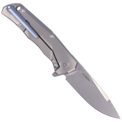 Nóż składany LionSteel T.R.E. Grey Titanium/Blue Ti, Stonewashed M390 by Molletta (TRE BL) LionSteel