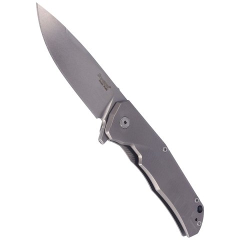 Nóż składany LionSteel T.R.E. Grey Titanium/Blue Ti, Stonewashed M390 by Molletta (TRE BL) LionSteel