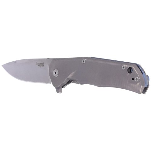 Nóż składany LionSteel T.R.E. Grey Titanium/Blue Ti, Stonewashed M390 by Molletta (TRE BL) LionSteel