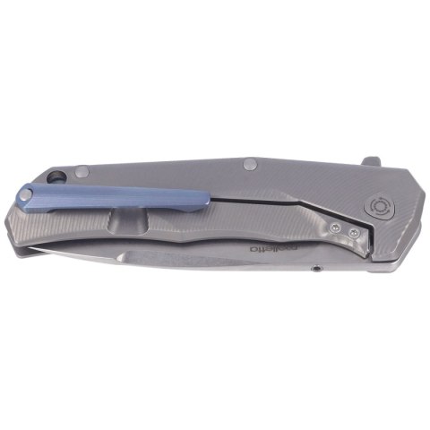Nóż składany LionSteel T.R.E. Grey Titanium/Blue Ti, Stonewashed M390 by Molletta (TRE BL) LionSteel