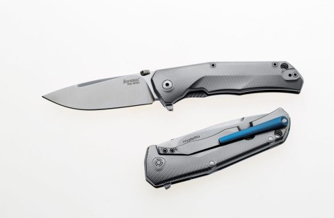 Nóż składany LionSteel T.R.E. Grey Titanium/Blue Ti, Stonewashed M390 by Molletta (TRE BL) LionSteel