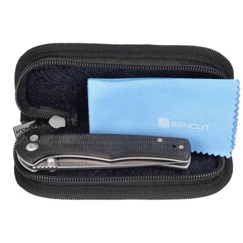 Nóż składany Sencut Crowley Black Micarta, Stonewashed D2 (S21012-2) Sencut by We Knife