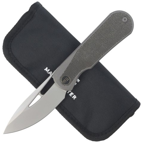 Nóż składany WE Knife Baloo Grey Titanium / Dark Green Micarta, Silver Bead Blasted CPM 20CV by Ostap Hel (WE21033-4) WE Knife