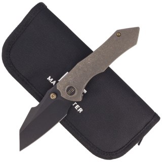 Nóż składany WE Knife High-Fin Bronze Titanium, Black Stonewashed CPM 20CV by Gavko Knives (WE22005-2) WE Knife